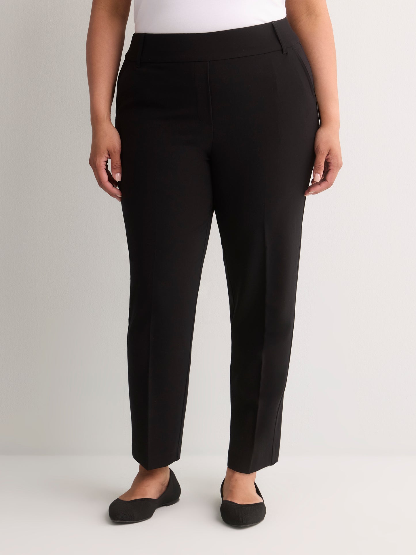 Black Slim-Leg Savvy Pull-On Pant