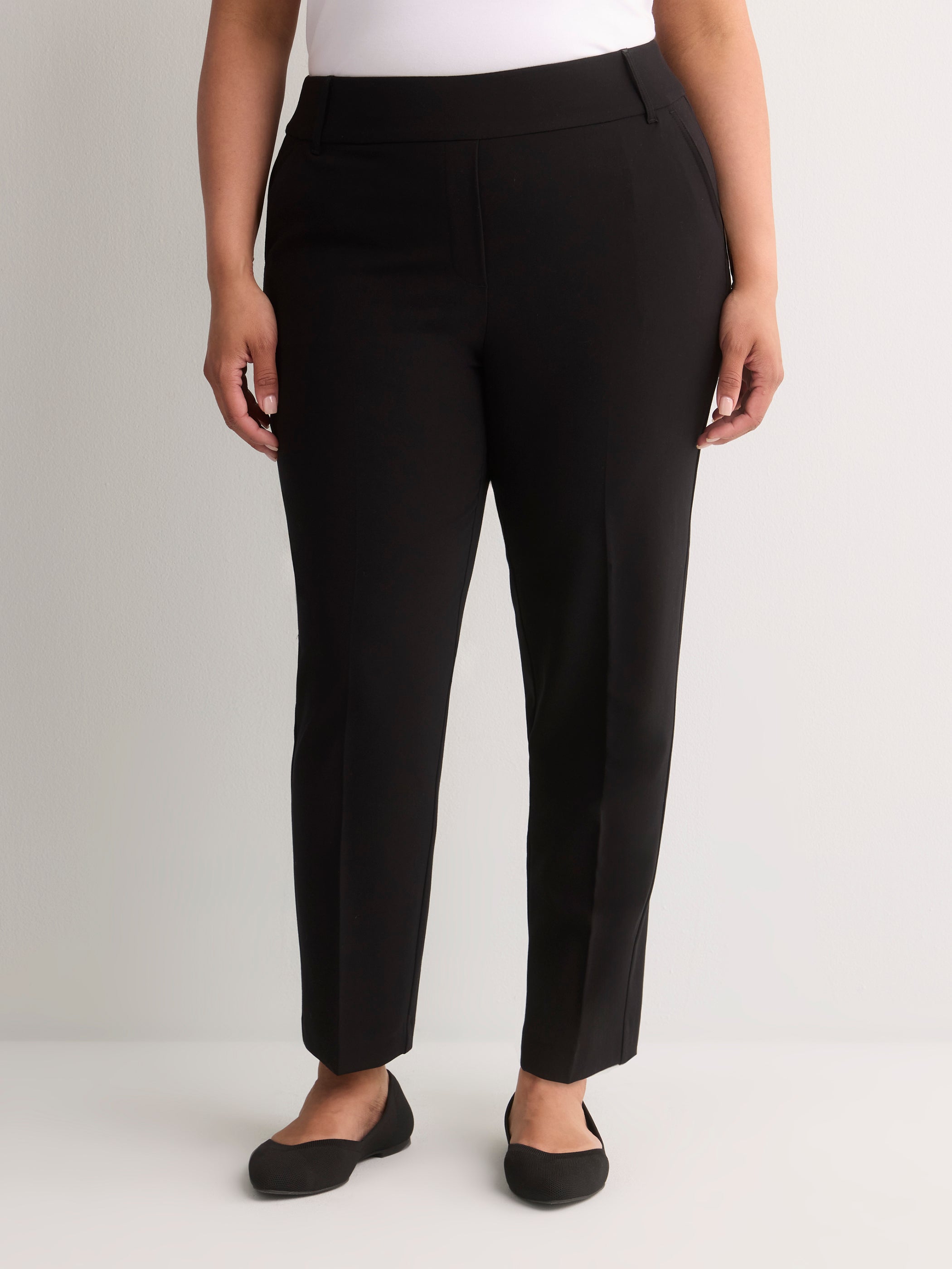 Black Slim-Leg Savvy Pull-On Pant