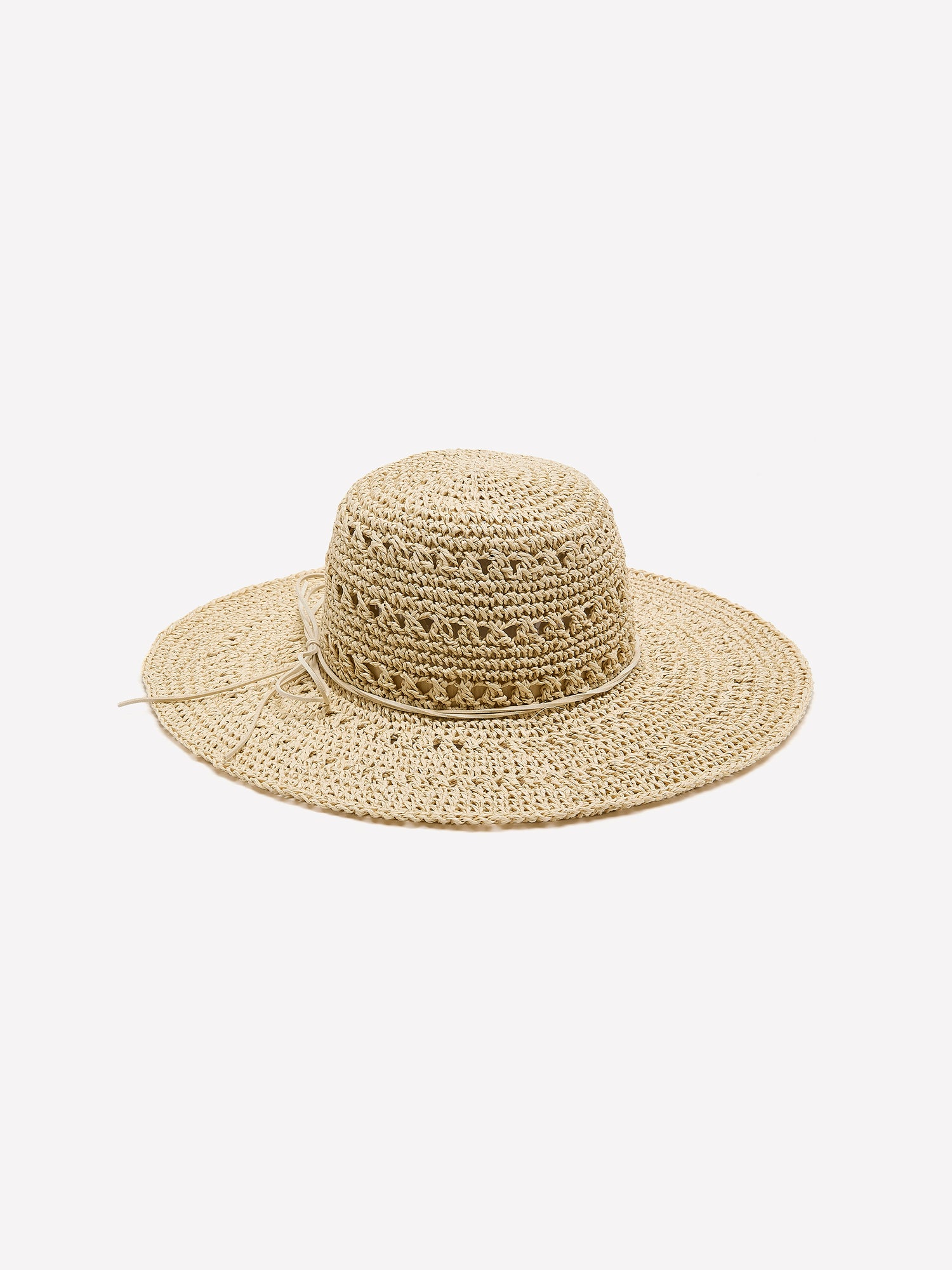Open Weave Wide Rim Straw Hat