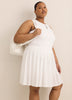 White Pleated Tennis Dress with Open Back - Active Zone