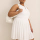 White Pleated Tennis Dress with Open Back - Active Zone