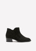 Wide Width, Winnie Black Microsuede Low-Heel Bootie