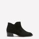 Wide Width, Winnie Black Microsuede Low-Heel Bootie