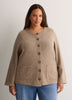 Straight Wide-Sleeve Ribbed Knit Cover-Up