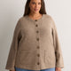 Straight Wide-Sleeve Ribbed Knit Cover-Up