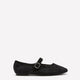 Extra Wide Width, Black Floral Textured Ballet Flats