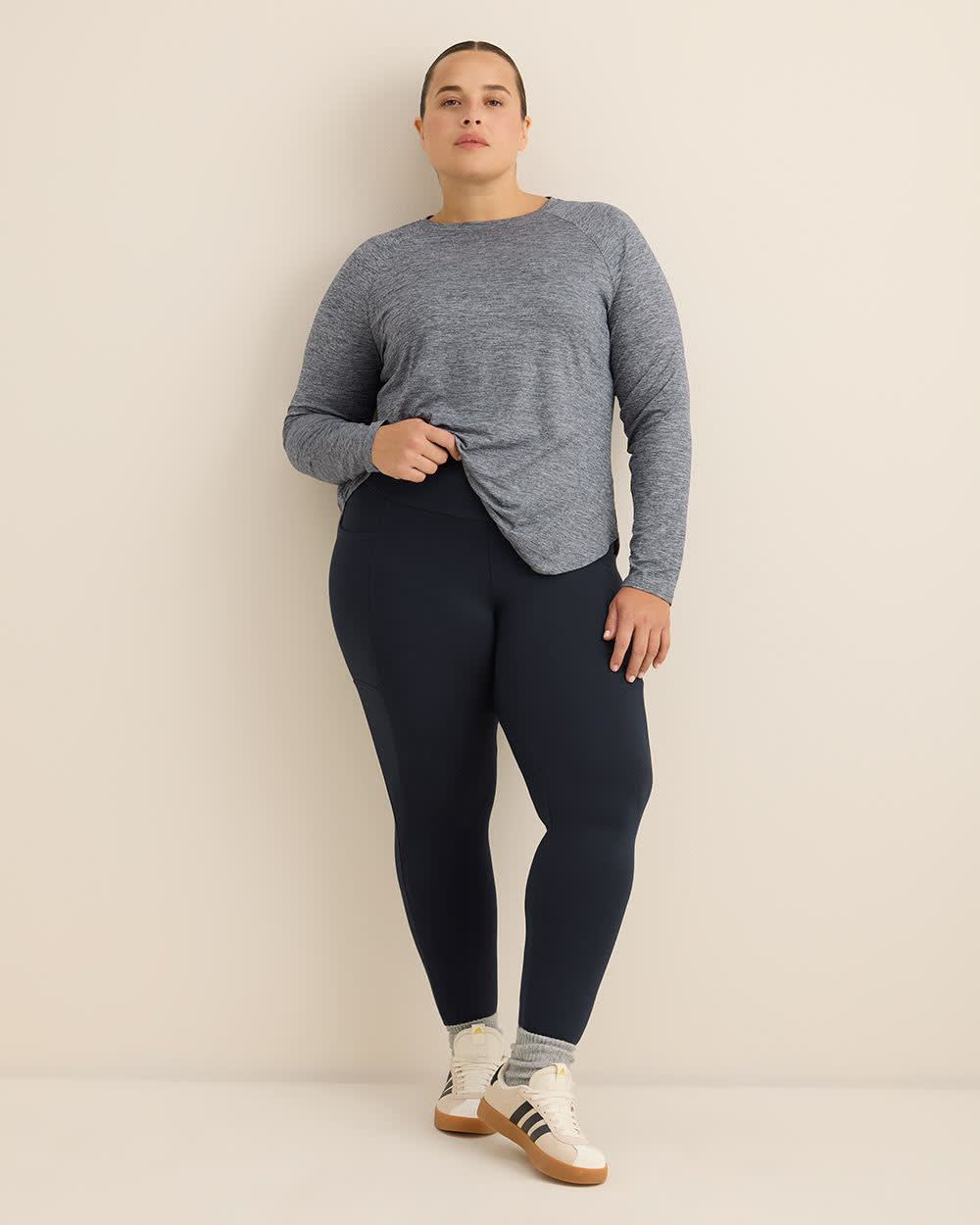 Active Zone Dark Thermal Leggings Plus Size with Pockets Women