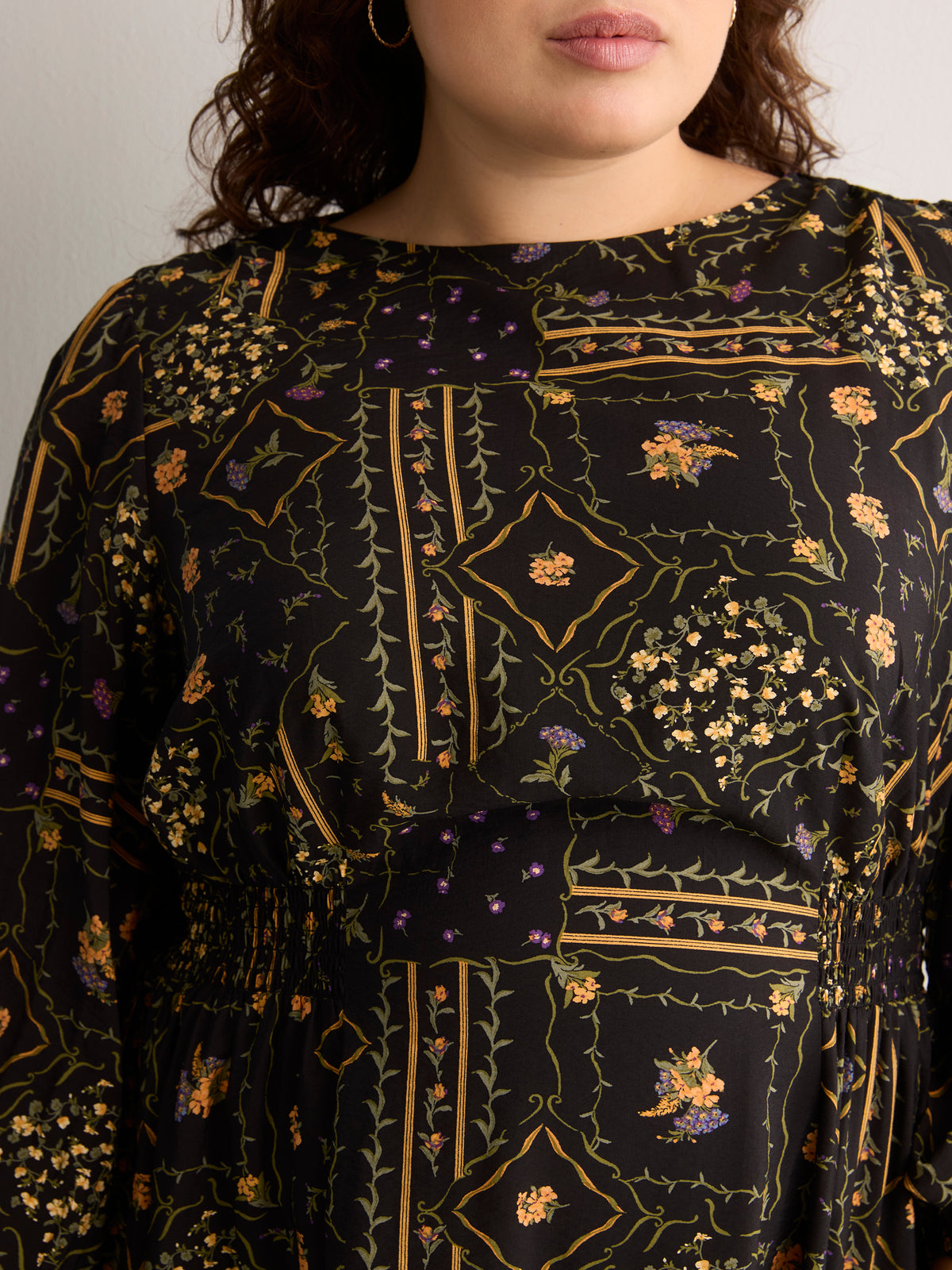 Long-Sleeve Fit-and-Flare Dress