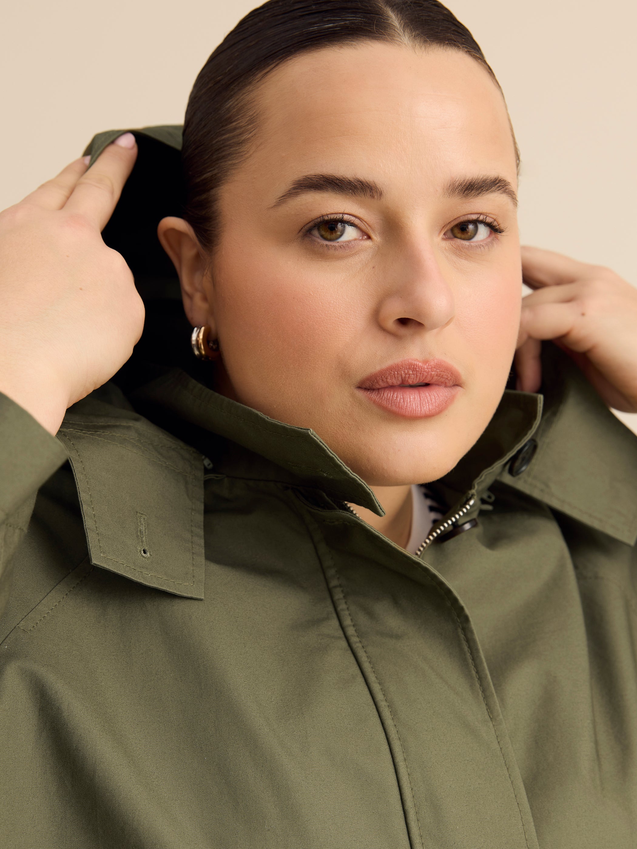 Manteau trench gris court