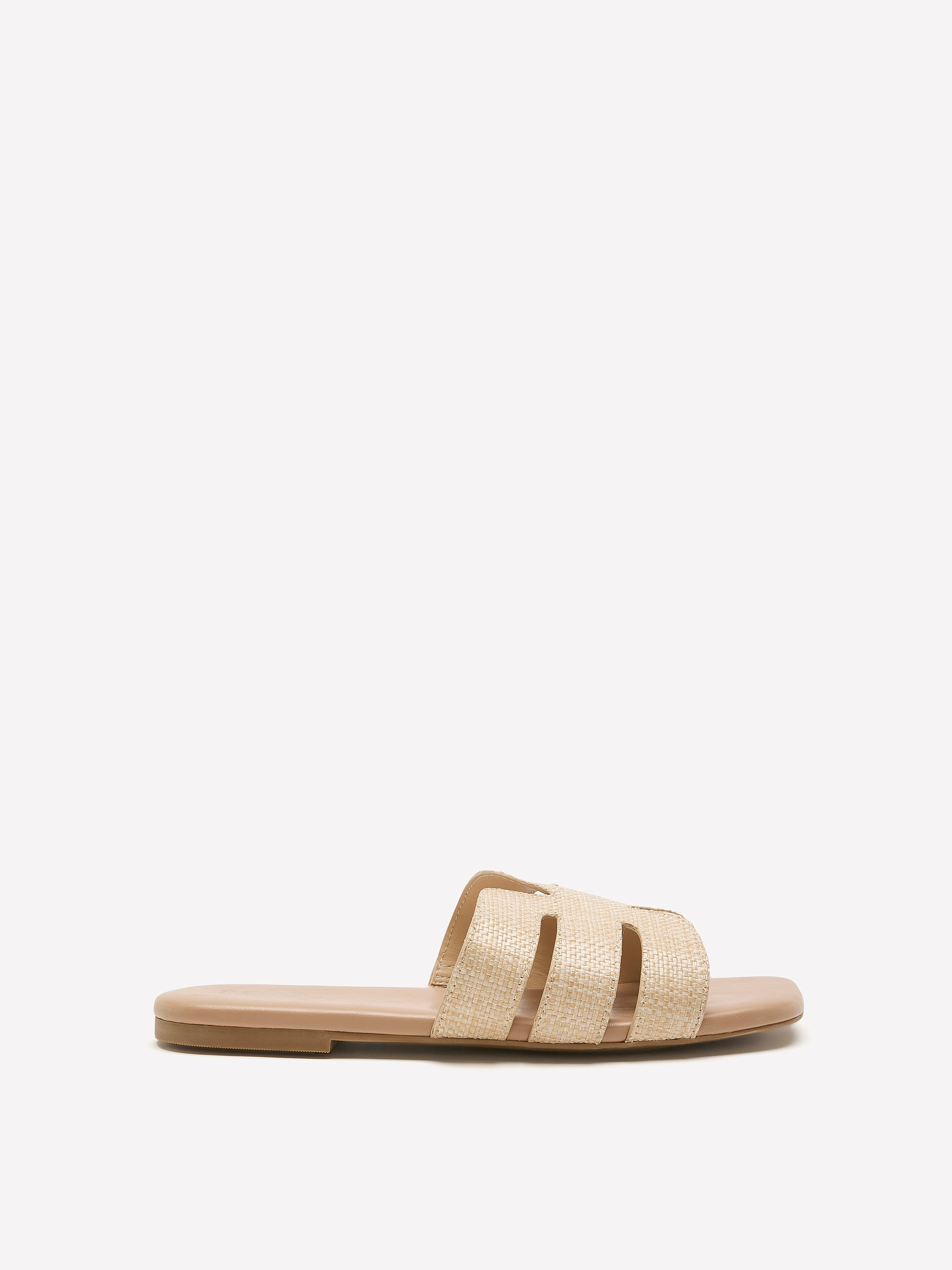 Wide Width, Raffia H-Band Flat Sandal