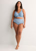 Blue Wireless Padded T-Shirt Bra with Lace - tiVOGLIO