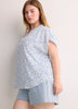 Split Neck Blouse with Extended Sleeves