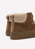 Wide Width, Mykah Izzy Suede Lace-Up Bootie with Sherpa Overlay - Clarks