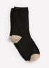 Black Crew Socks with Beige Heel and Toe