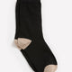 Black Crew Socks with Beige Heel and Toe