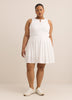 White Pleated Tennis Dress with Open Back - Active Zone
