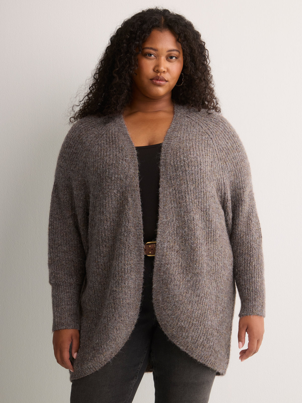 Black Heather Cocoon Sweater Cardigan