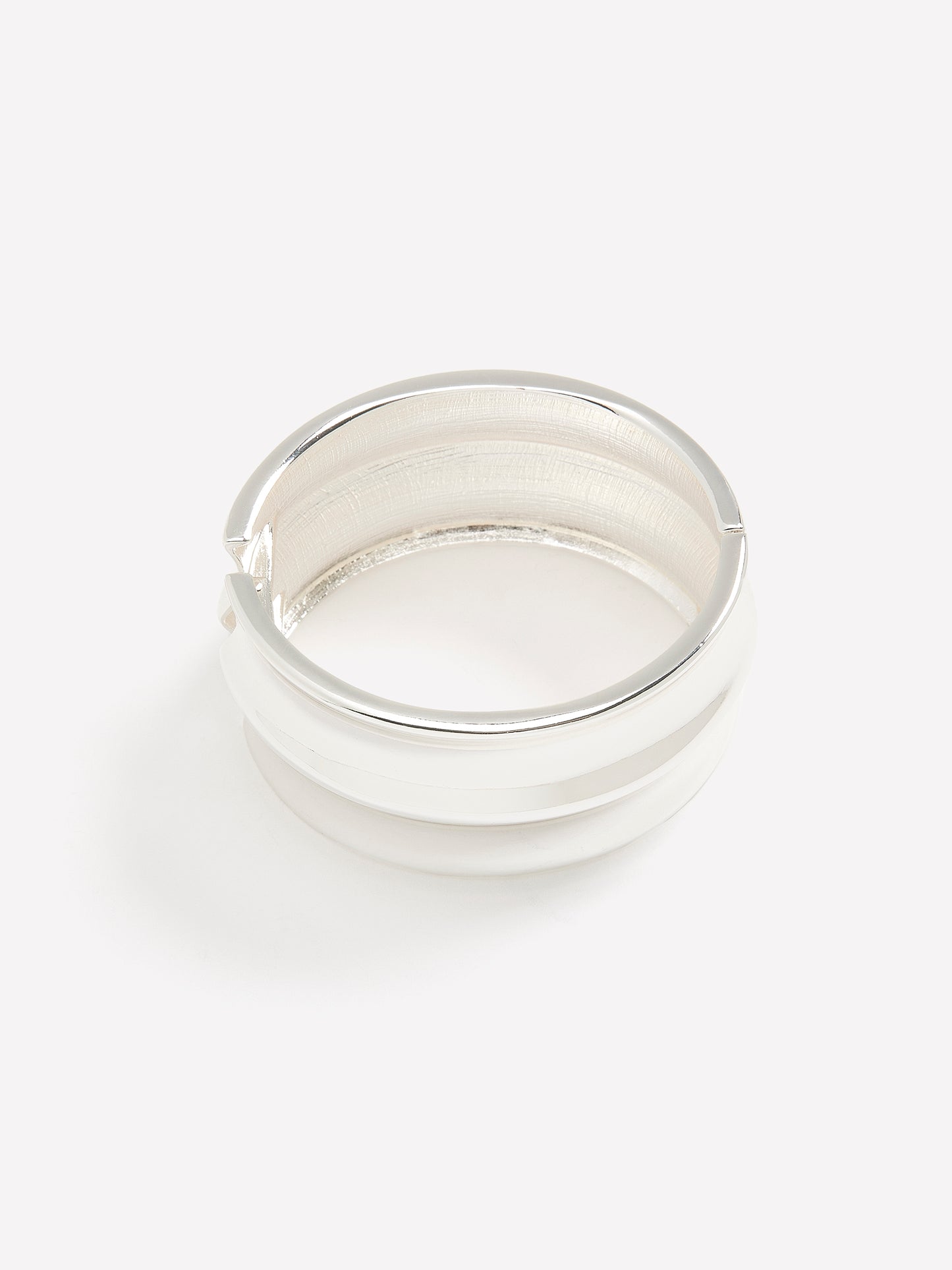 Wide Silver Textured Cuff Bracelet