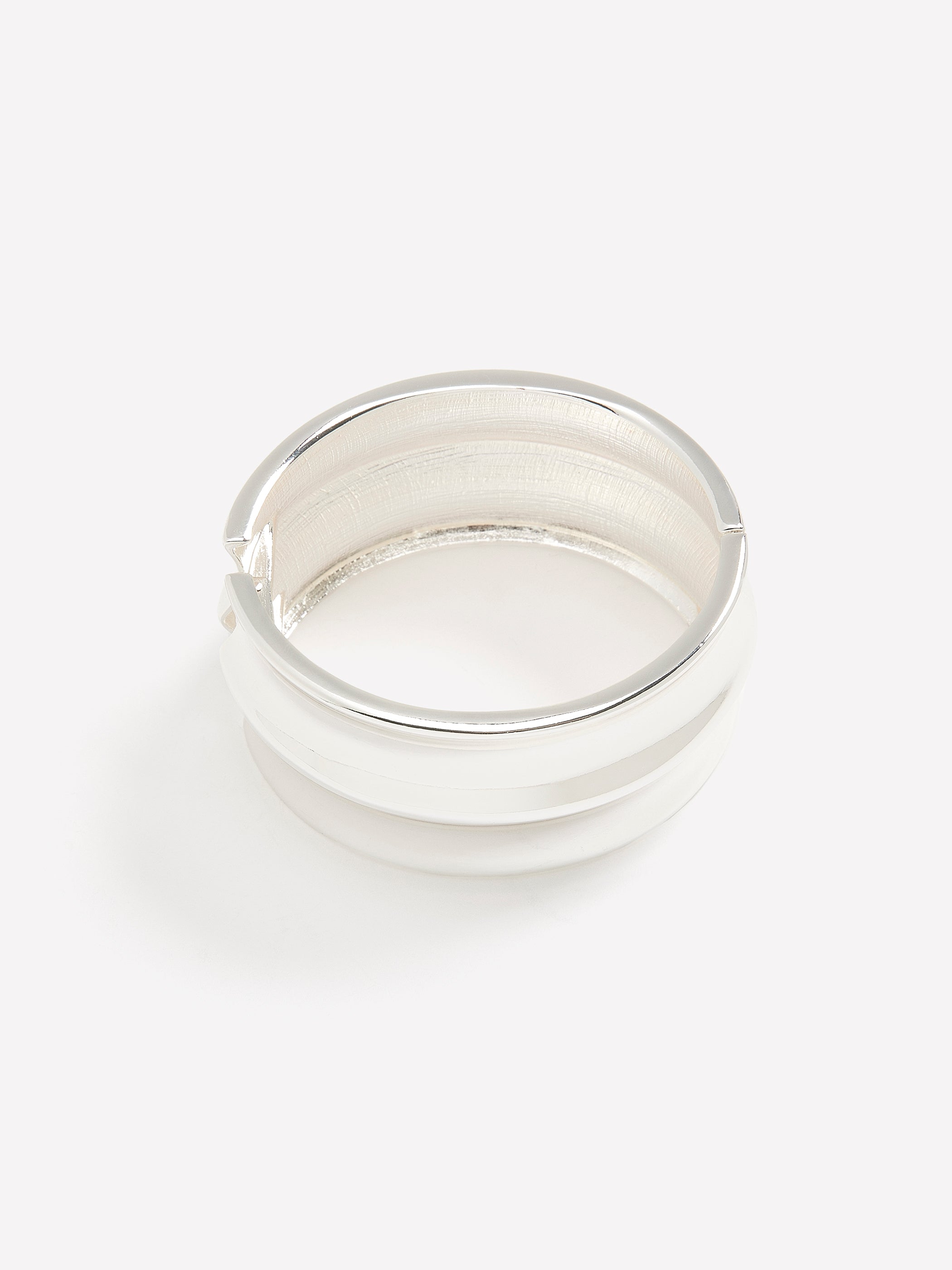 Wide Silver Textured Cuff Bracelet