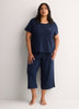 Textured Blue Short-Sleeve Henley Pyjama Top - tiVOGLIO