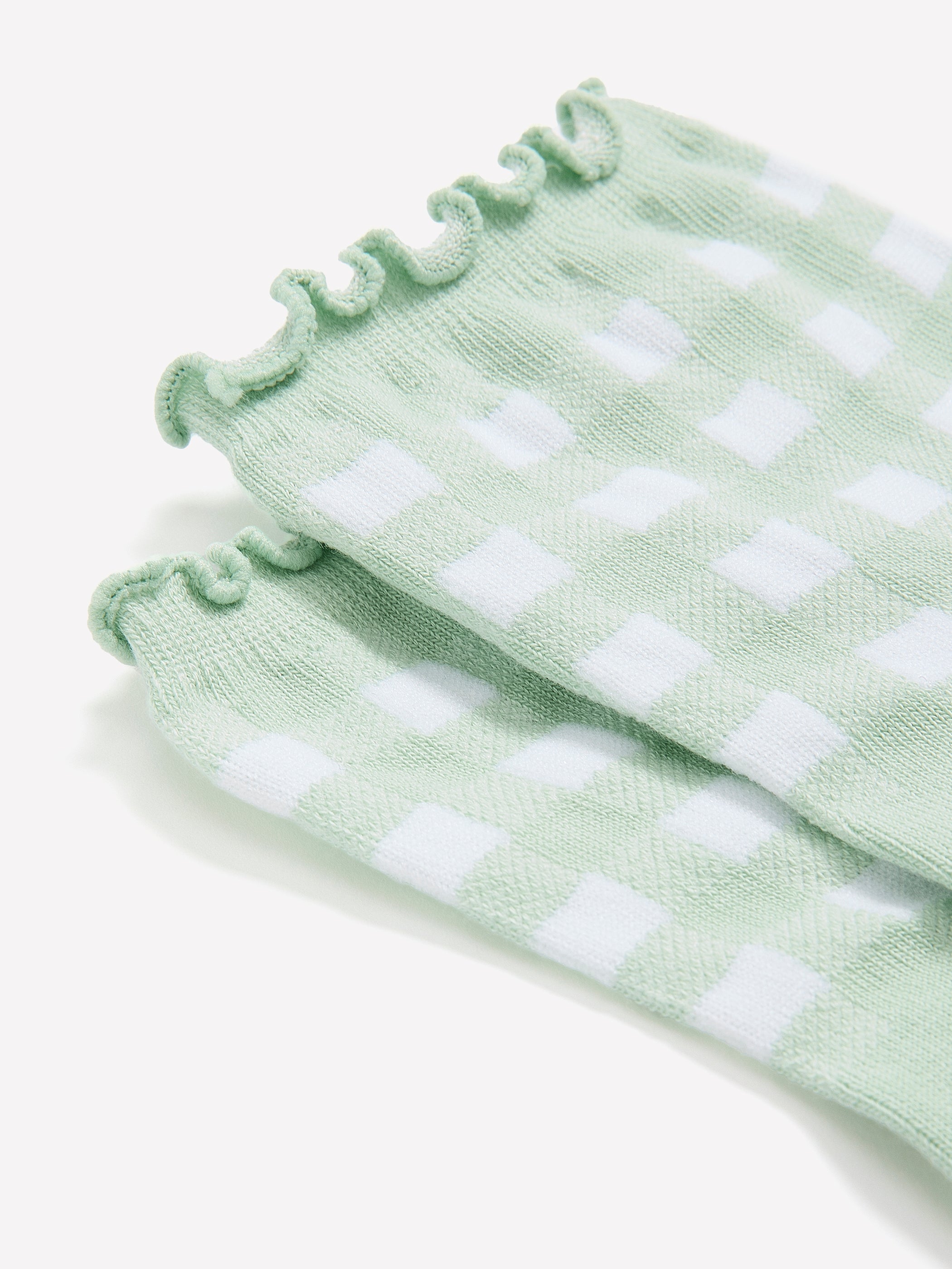 Printed Ankle Socks with Lettuce Edge