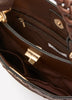 Brown Crossbody Bag with Braided Handle