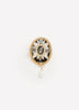 Fancy Embellished Oval Brooch with Pearl