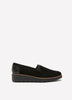 Wide Width, Sharon Dolly Black Suede Wedge Loafer - Clarks