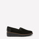 Wide Width, Sharon Dolly Black Suede Wedge Loafer - Clarks