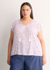 Floral A-Line Split-Neck Blouse