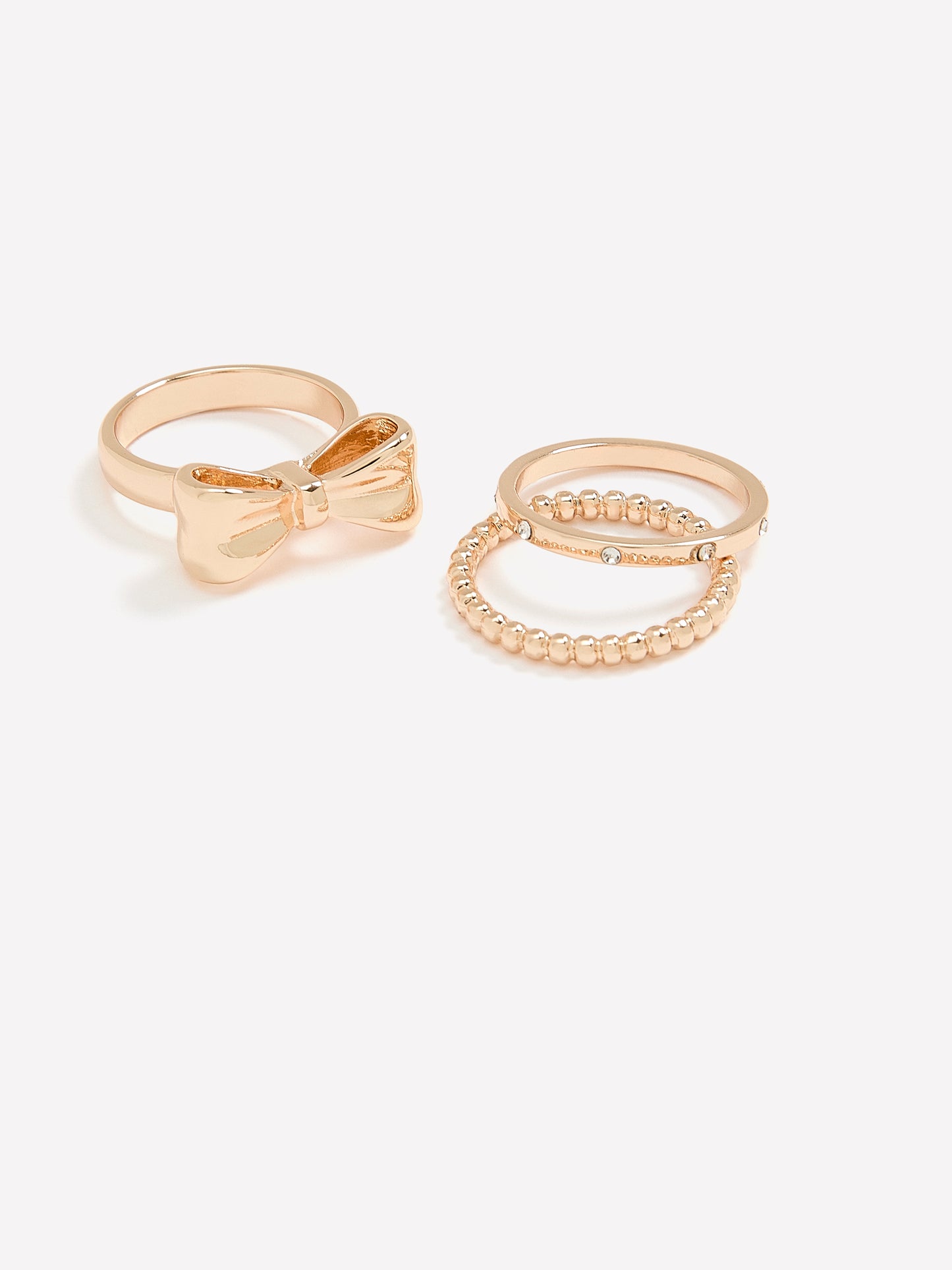 Assorted Golden Rings with Bow, Set of 3