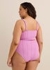 Violet Eyelet Longline Crop Bikini Top