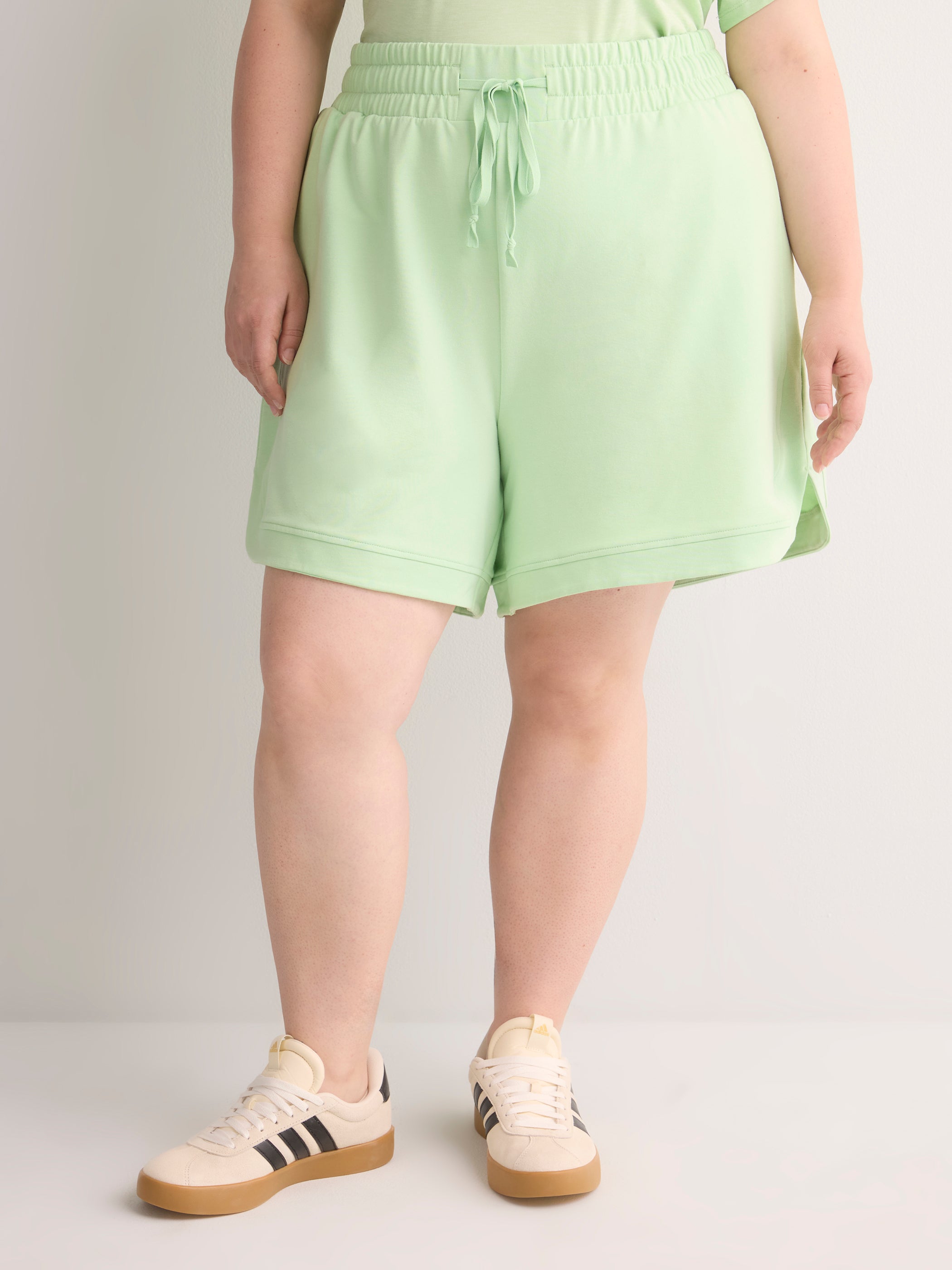 【新品完売品】CLUBHAUS Short Trousers ミント XL Active Zone French Terry Tulip-Hem Bermuda Shorts Plus Size Women