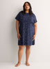 Printed Cotton Short-Sleeve Sleepshirt - tiVOGLIO