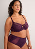 Purple Lace Unlined T-Cup Underwire Bra - Déesse