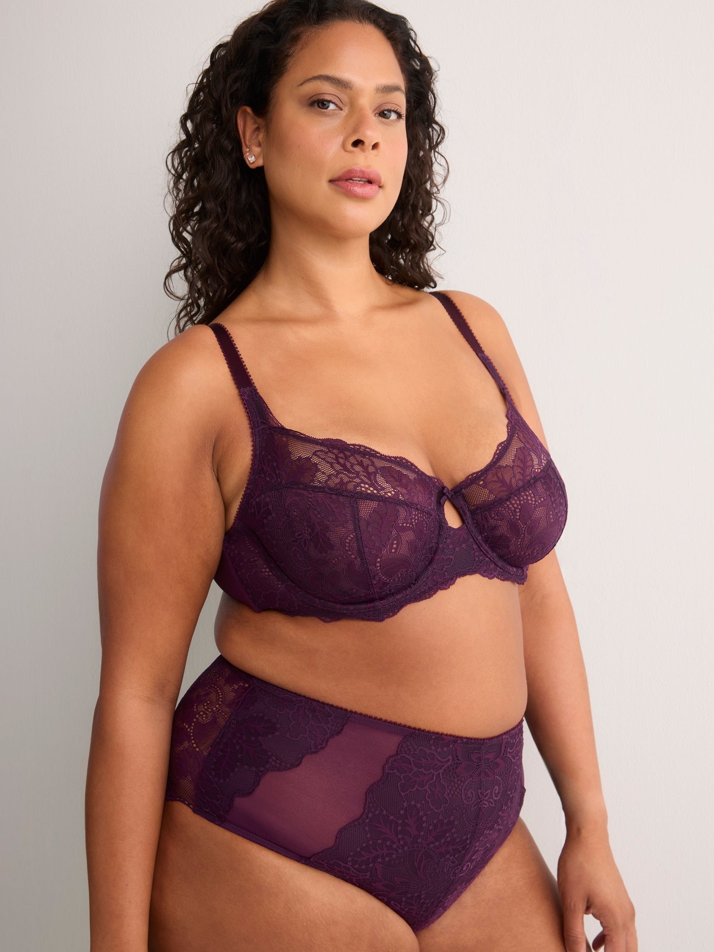 Purple Lace Unlined T-Cup Underwire Bra - Déesse