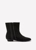 Extra Wide Width, Black Microsuede Square-Toe Low-Heel Bootie