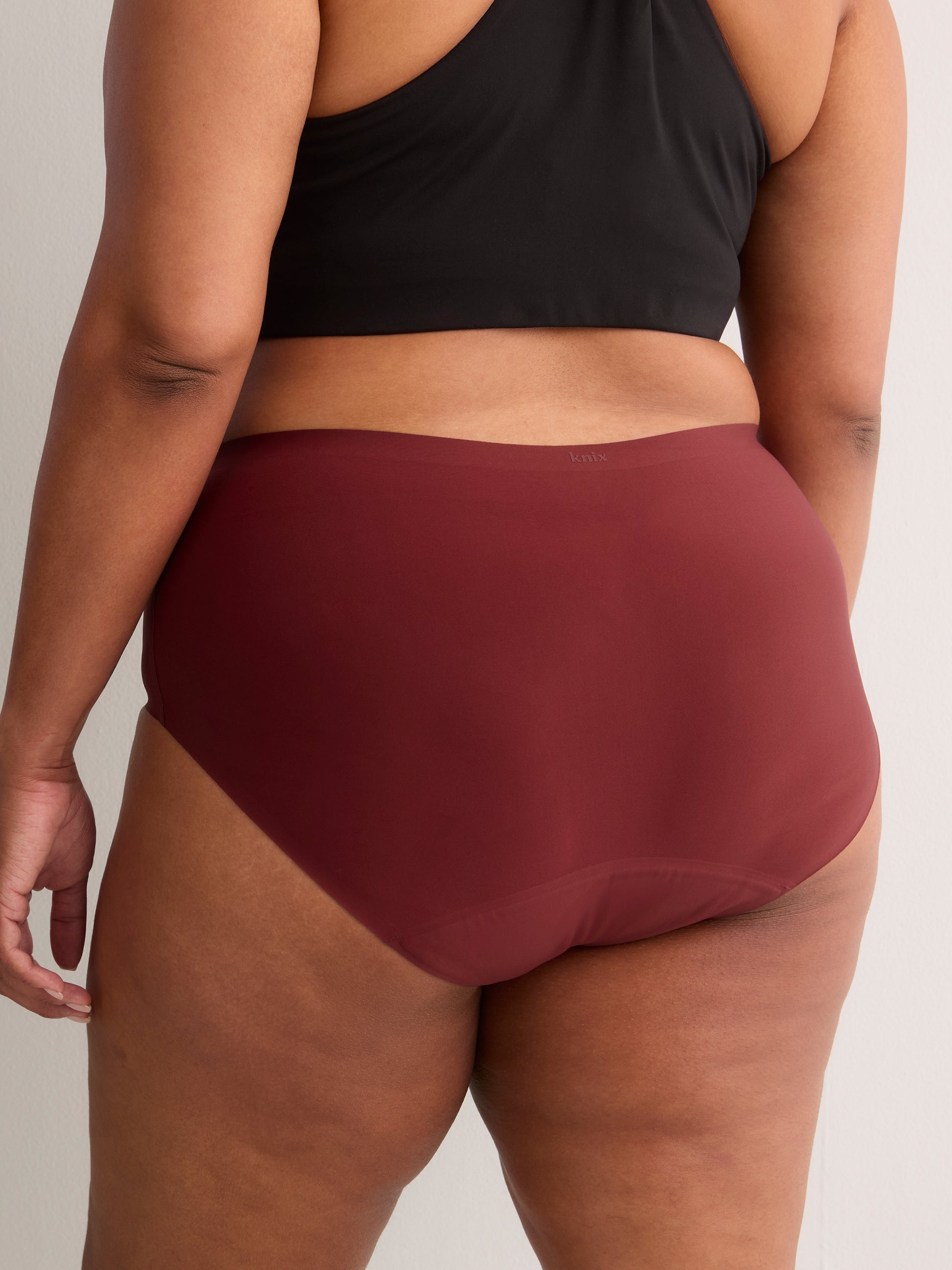 Dark Cherry High-Rise No-Show Super Leakproof Period Panties - Knix