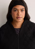 Black Quilted Straight-Fit Knit Jacket - Active Zone