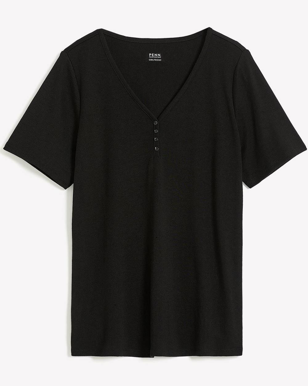 T-shirt côtelé, coupe girlfriend - Essentiels PENN.