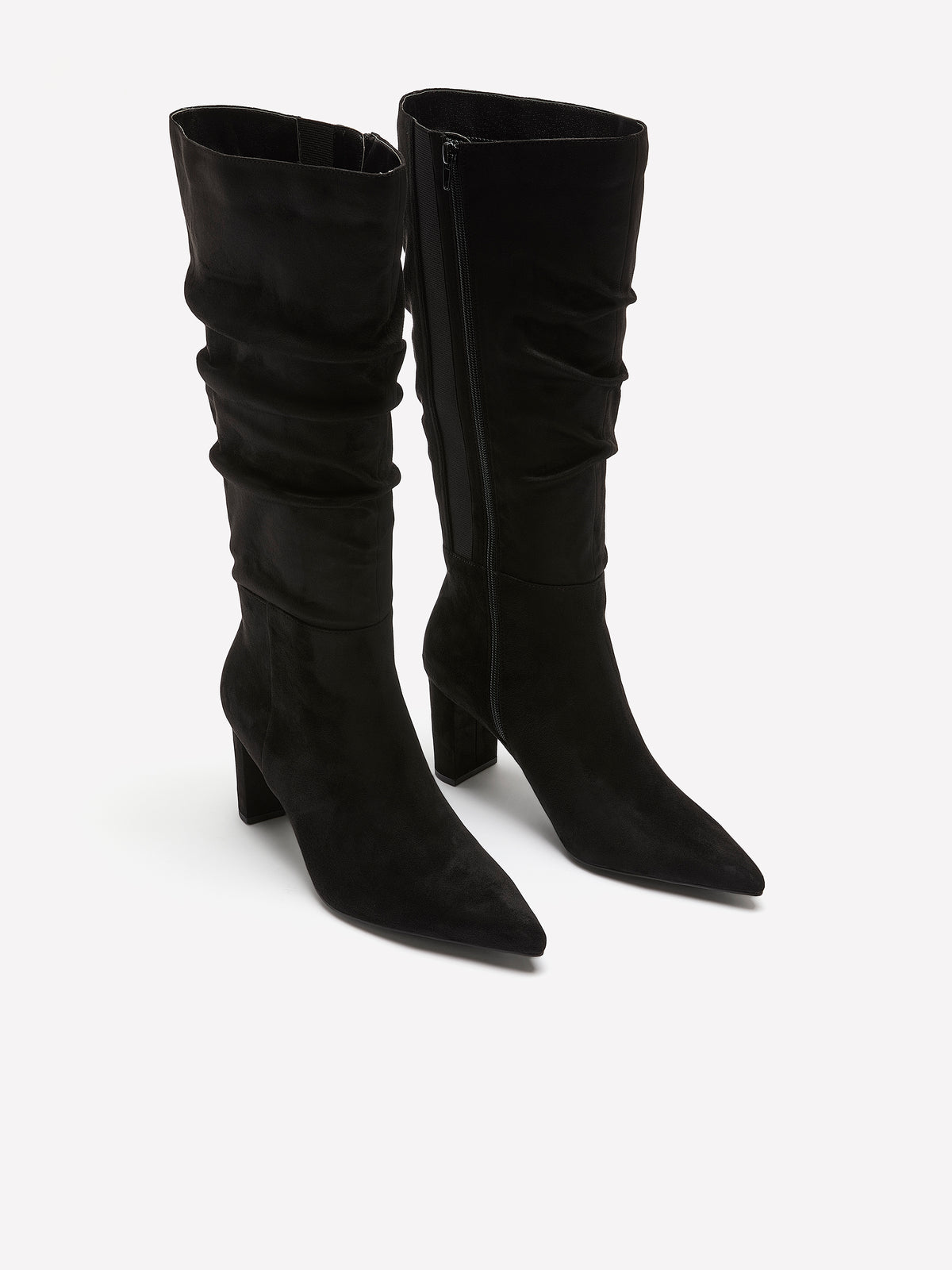 Wide Width, Gianina Microsuede Mid-Heel Pointed-Toe Tall Boot