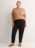 Petite, Black Ponte de Roma Tapered-Leg Essential Pant