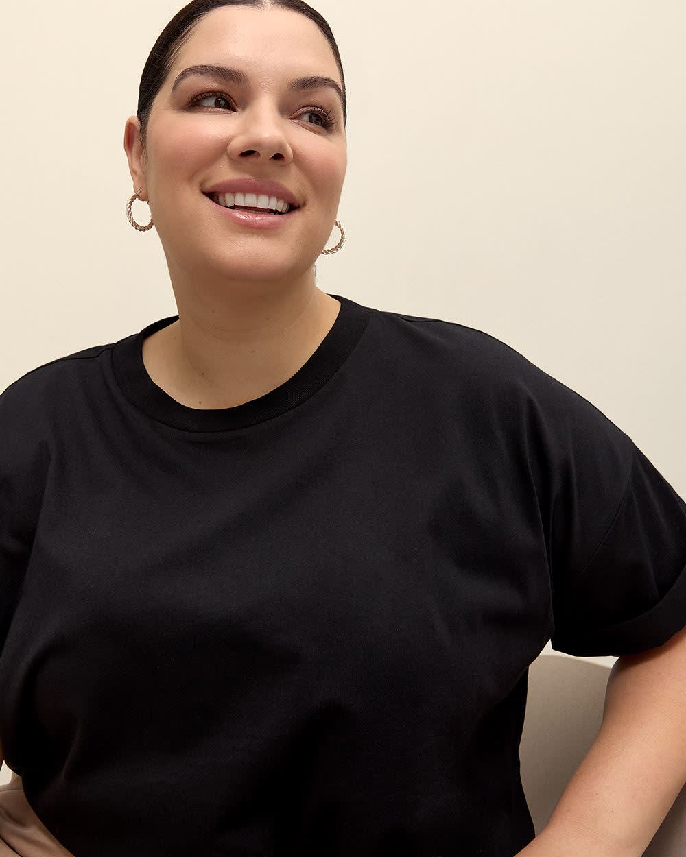 Boxy Short-Sleeve Cotton T-Shirt - PENN. Essentials