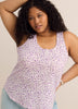 Straight Floral-Print Henley Tank Top