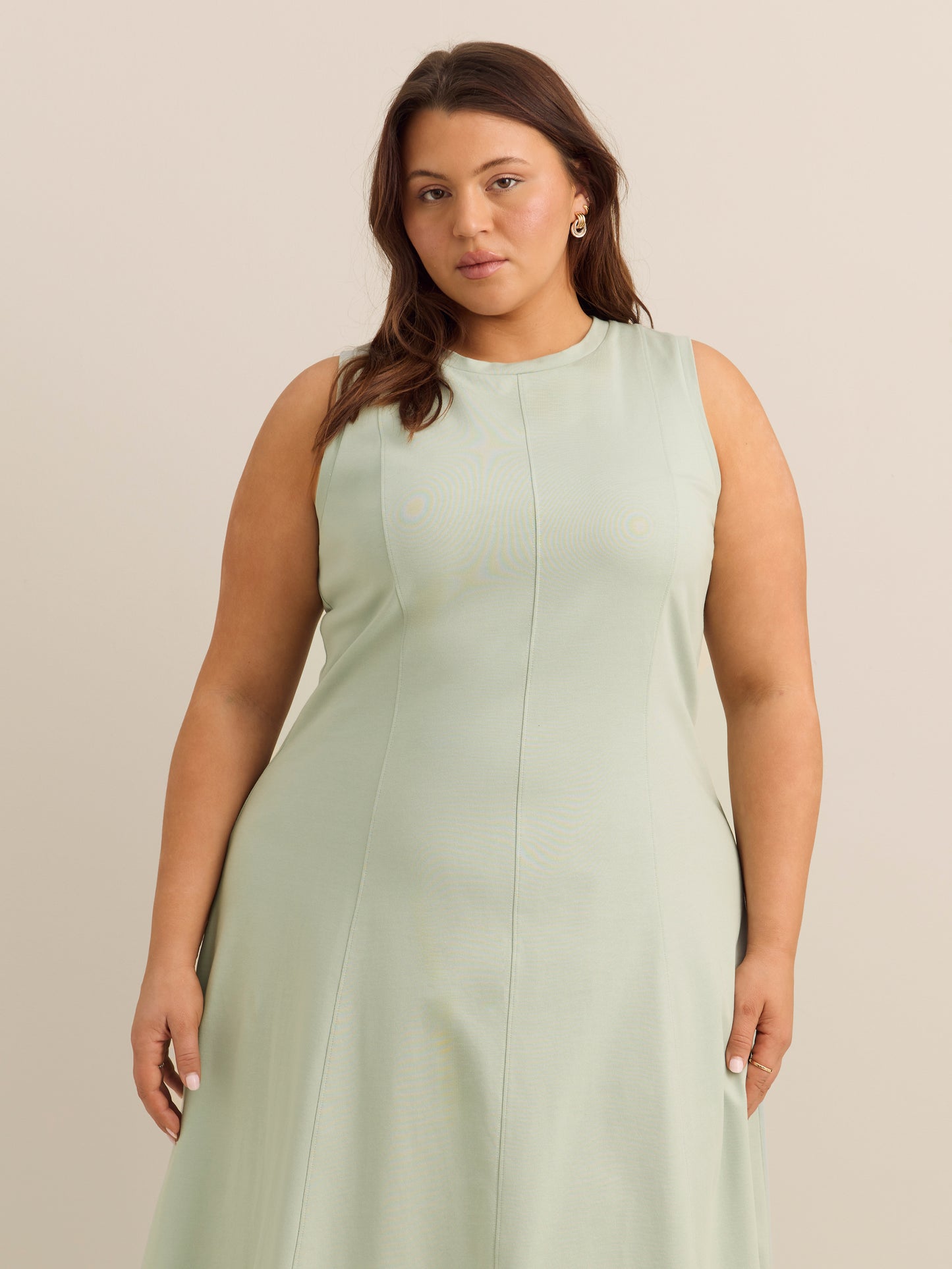 Sleeveless Panel Midi Dress