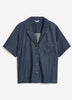 Camp Collar Loose Denim Blouse