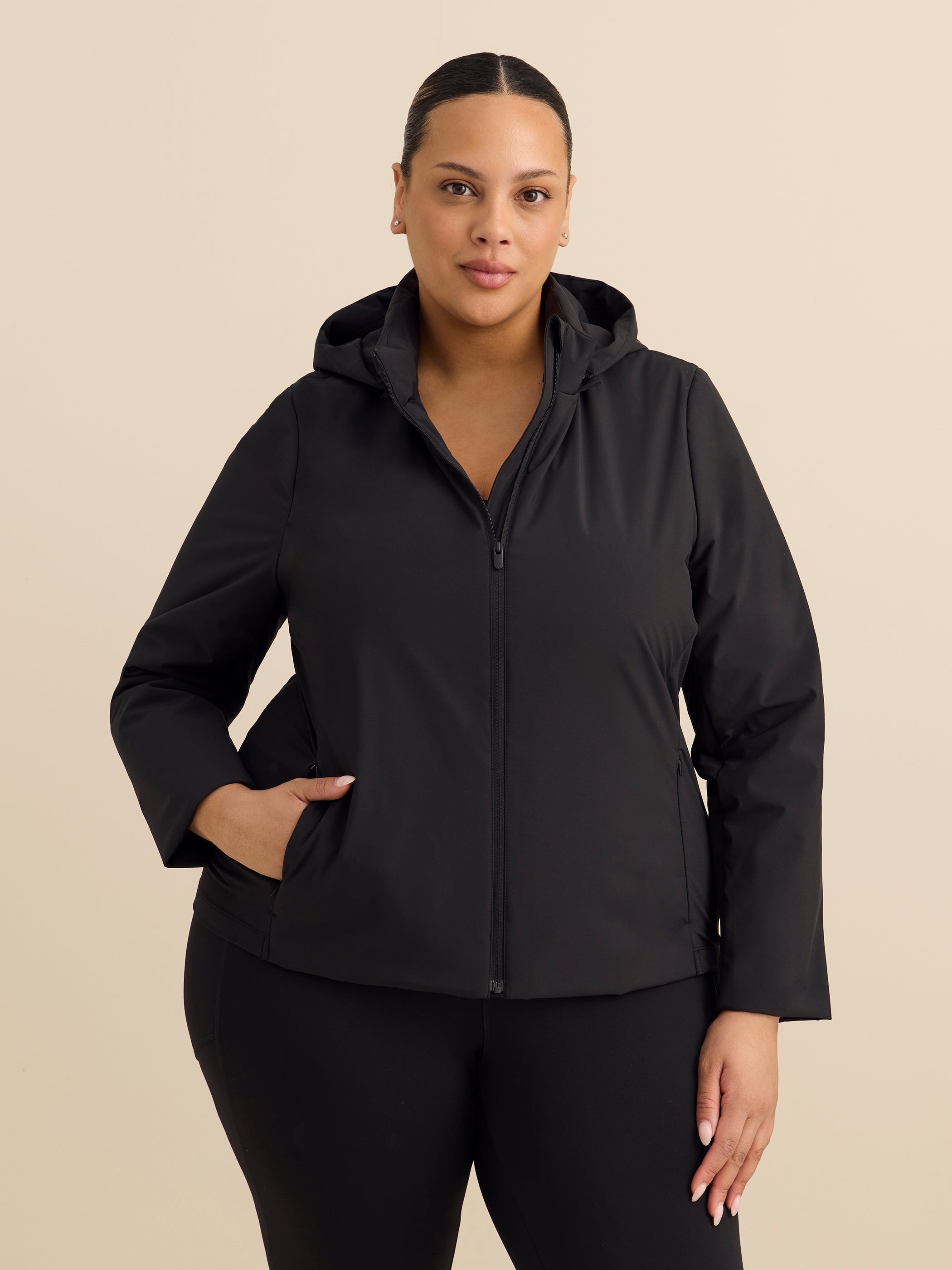 Manteau noir très ajusté - Active Zone