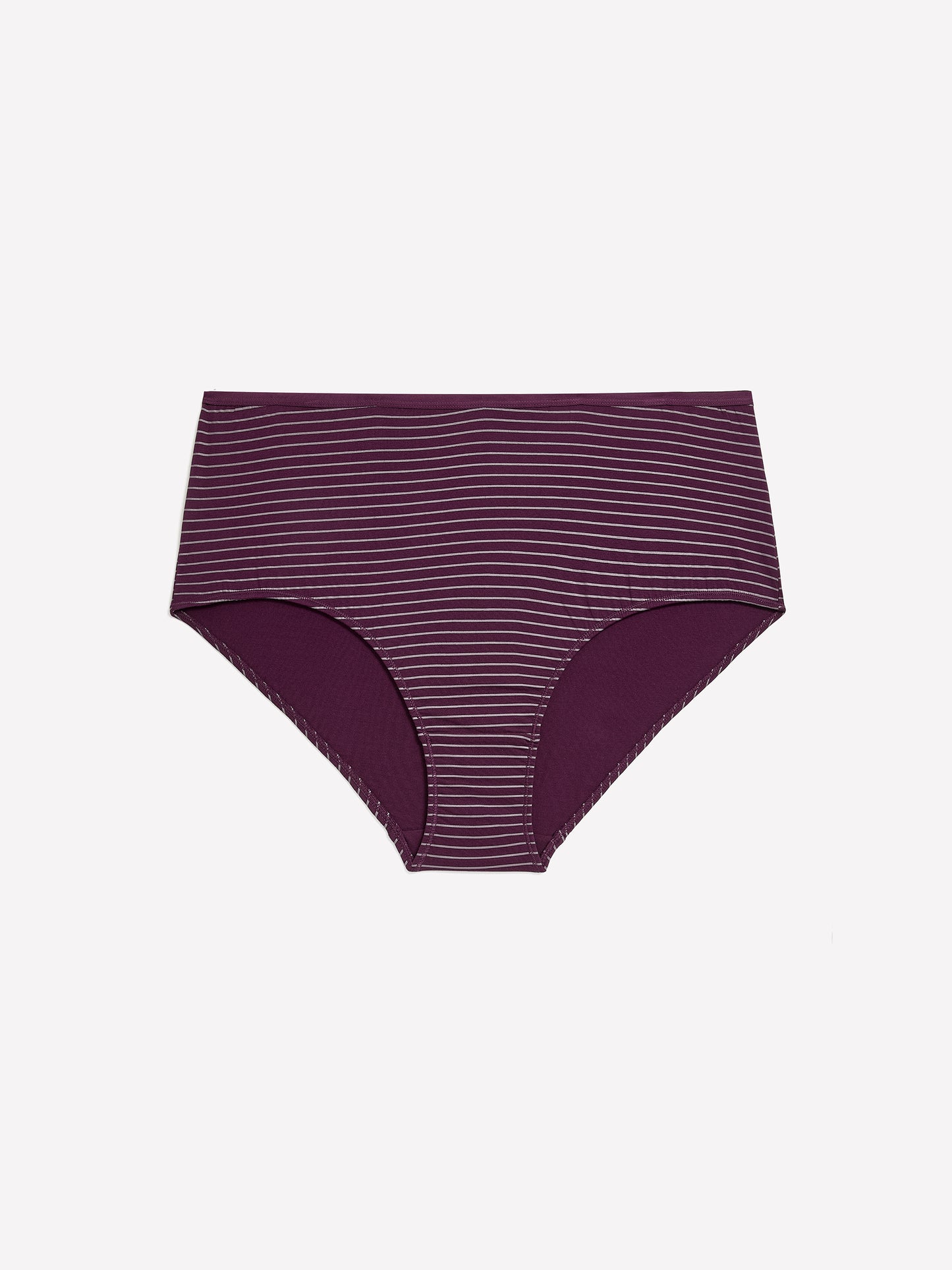 Plum Striped Cotton Full Brief - tiVOGLIO