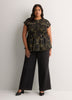 Extended Sleeve Smocked Knit Blouse