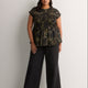 Extended Sleeve Smocked Knit Blouse